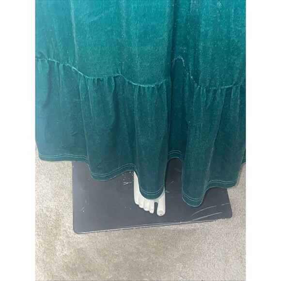 Terra & Sky Dress Womens 3X Velvet Green Midi Stretch Plus Size Holiday Classic - Picture 8 of 11